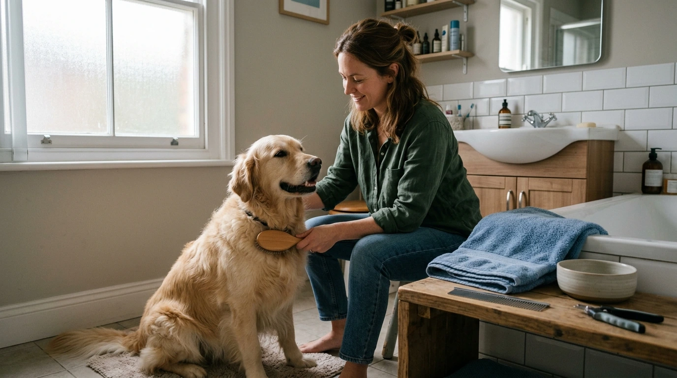 What are the best tools for grooming dogs at home?